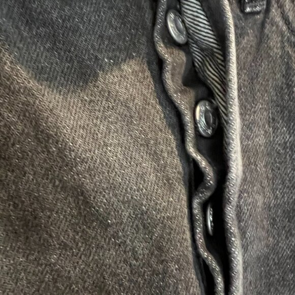 NWT Free People Washed Black Denim Button Fly Raw Hem skirt, Size 30 (US 10) - Picture 6 of 13